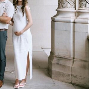 Elegant Ivory Cream Maxi Dress